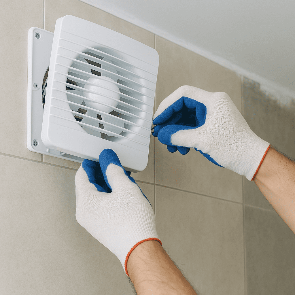 Badkamerventilator installatie