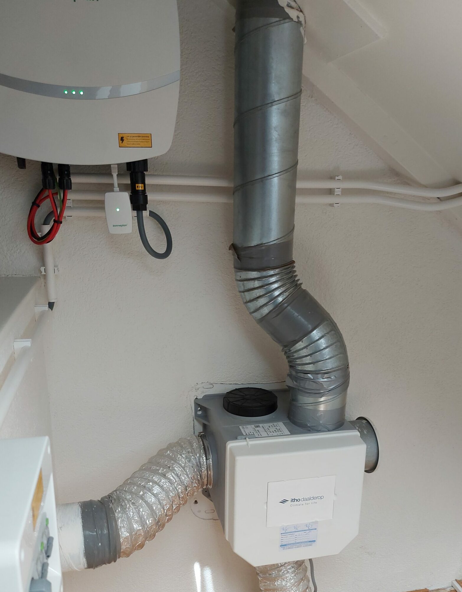 Professioneel geplaatste ventilatie en omvormer