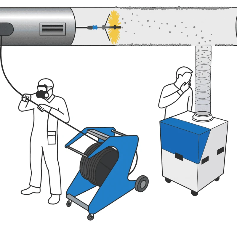 Professionele ventilatiereiniging onderdruk methode